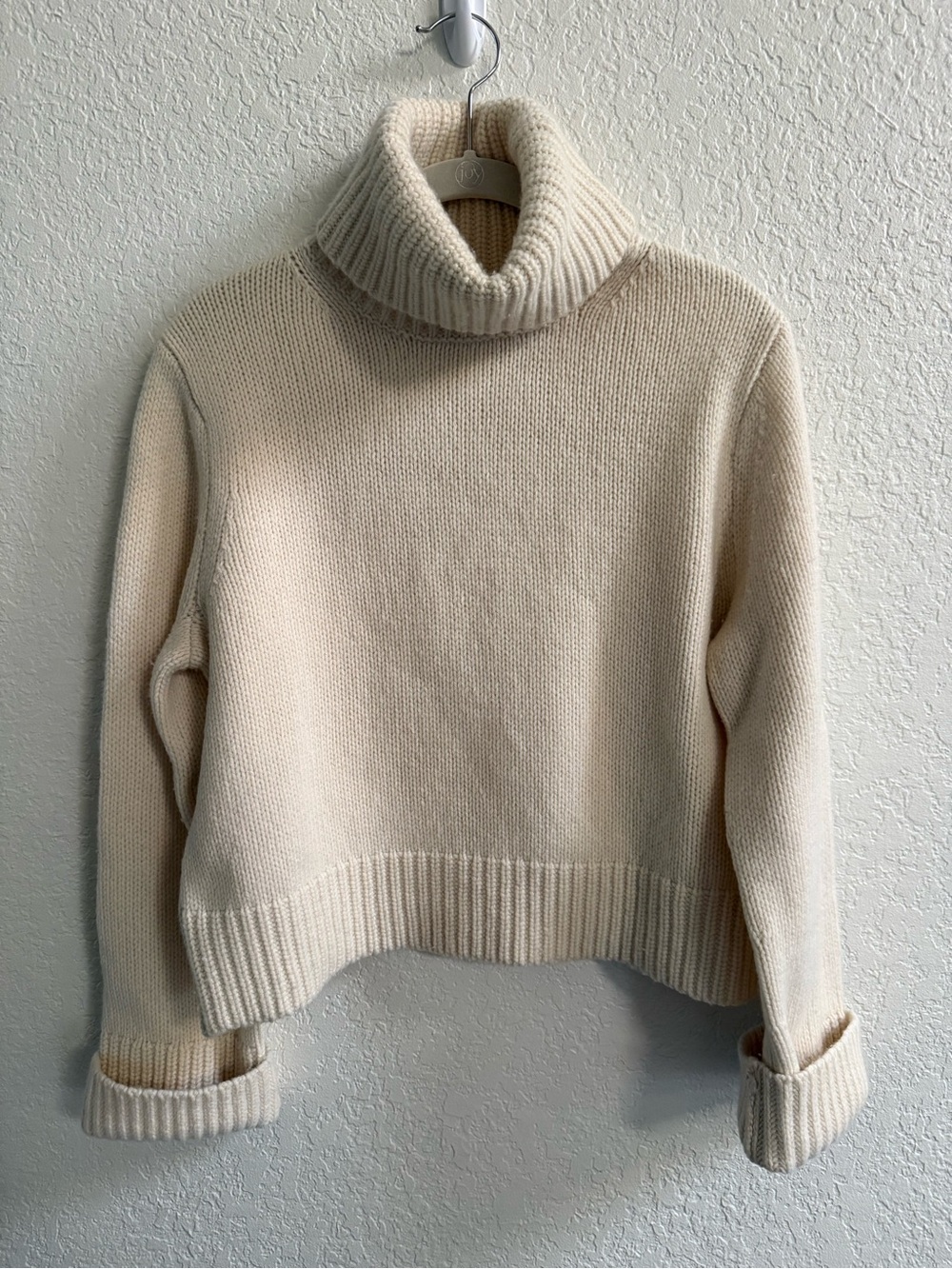 Ralph Lauren Ivory Cashmere and Wool Turtleneck Sweater